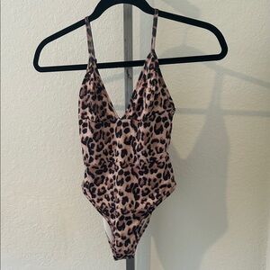 Reverse Leopard Print One Piece Swimsuit